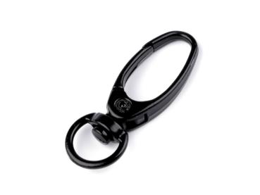 Metall Karabiner mit 9mm Fädelloch Schwarz lackiert